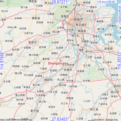 Shangzhuang on map