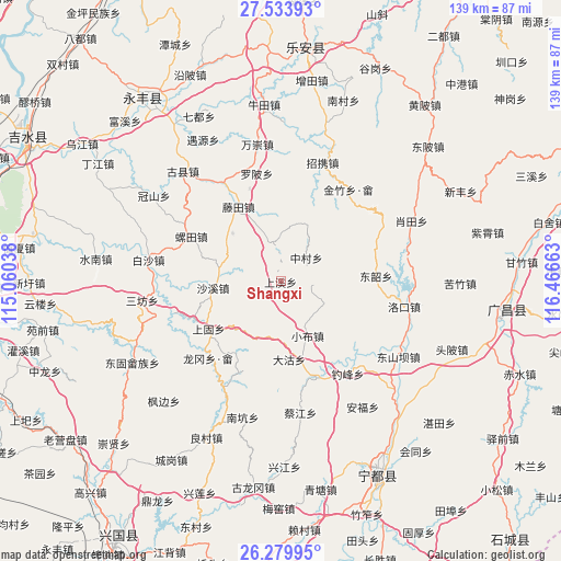 Shangxi on map