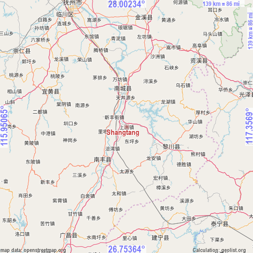 Shangtang on map