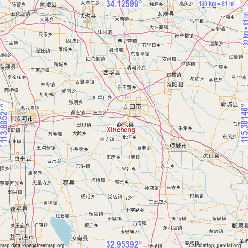 Xincheng on map