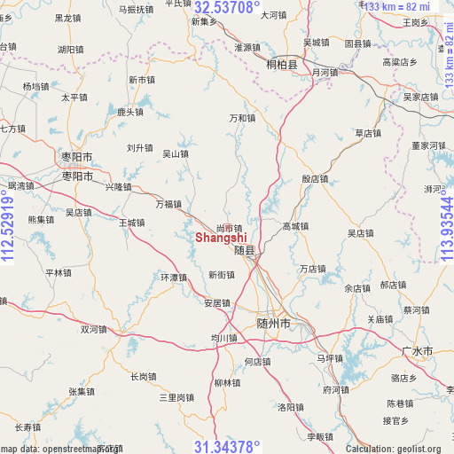 Shangshi on map