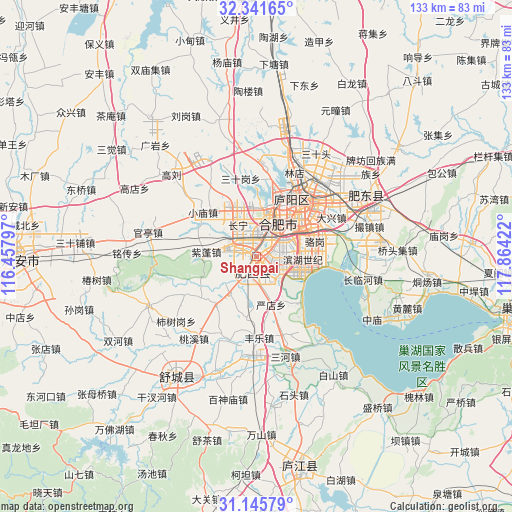 Shangpai on map