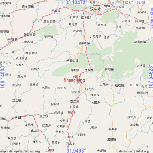 Shangliang on map