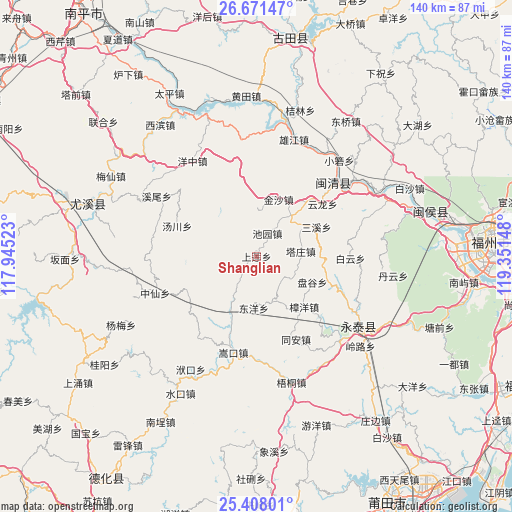 Shanglian on map