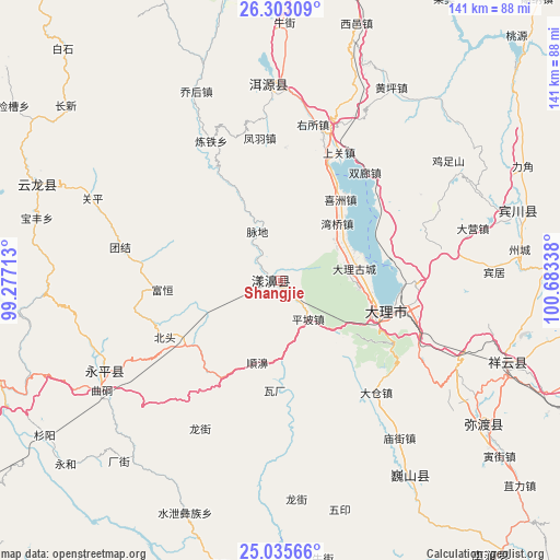 Shangjie on map