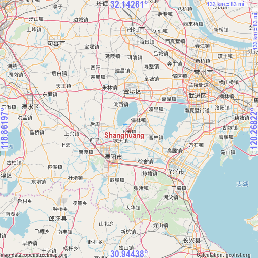 Shanghuang on map
