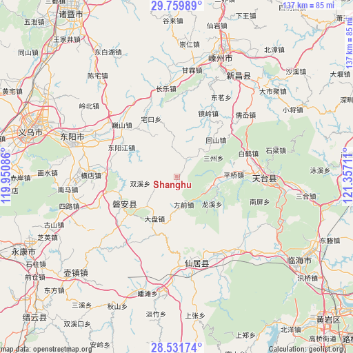 Shanghu on map