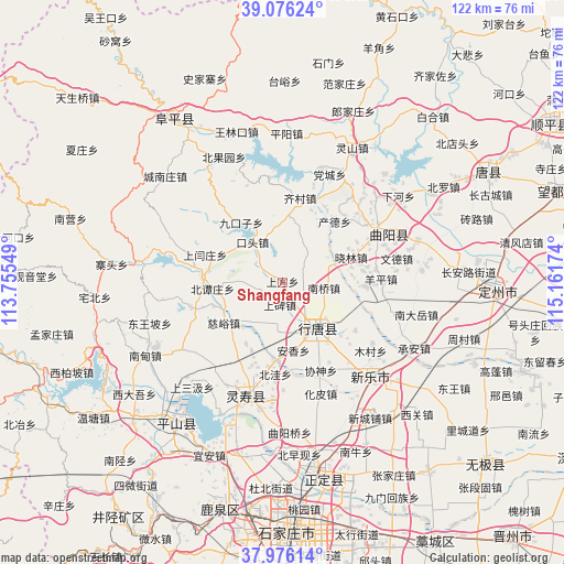 Shangfang on map