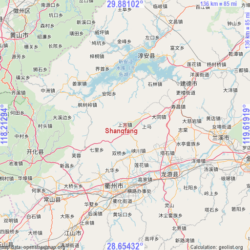 Shangfang on map