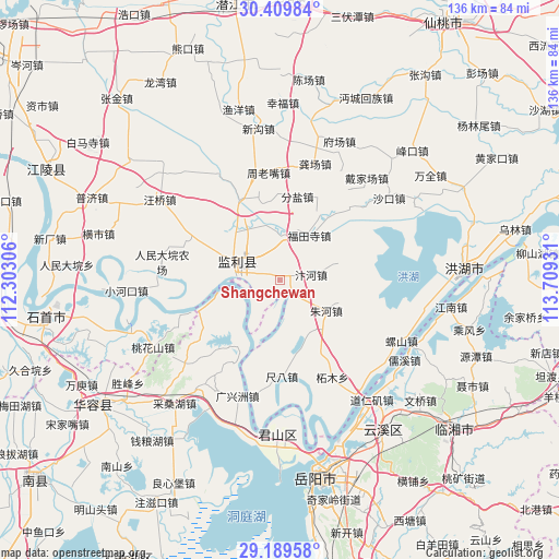 Shangchewan on map