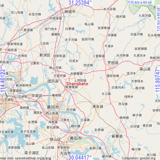 Shangbahe on map