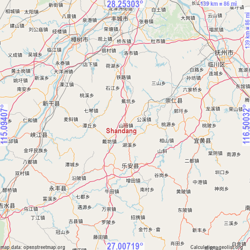 Shandang on map