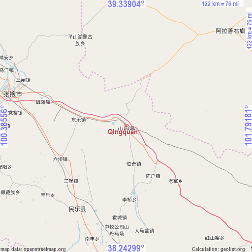 Qingquan on map