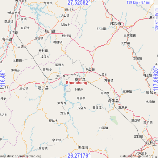 Shancheng on map