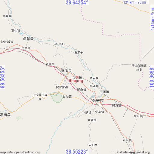 Shajing on map