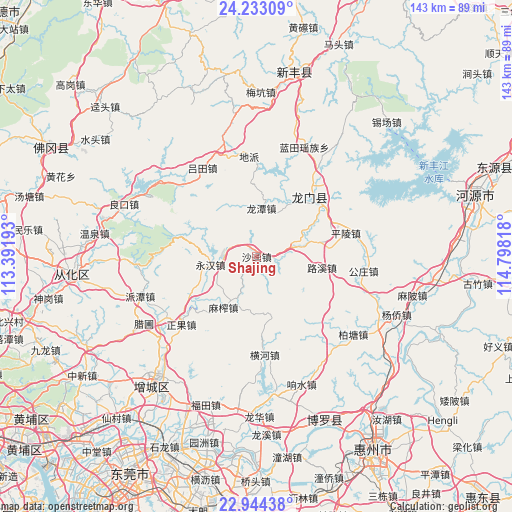 Shajing on map