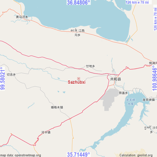 Sazhubxi on map