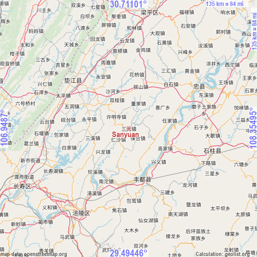 Sanyuan on map