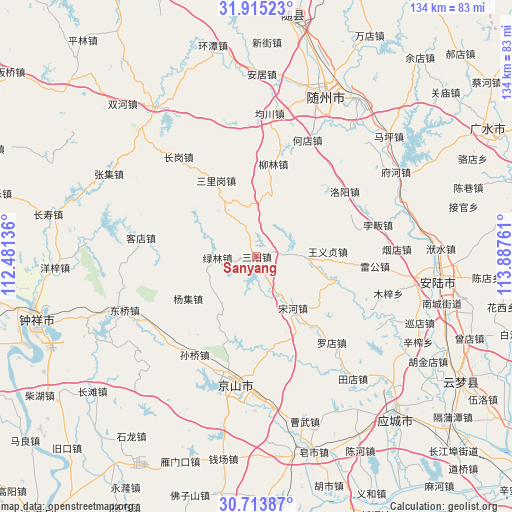 Sanyang on map