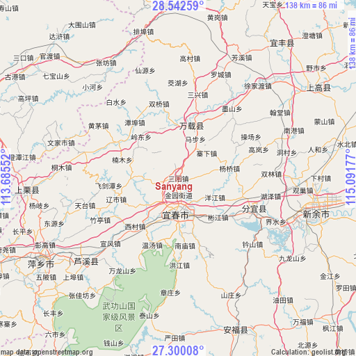 Sanyang on map