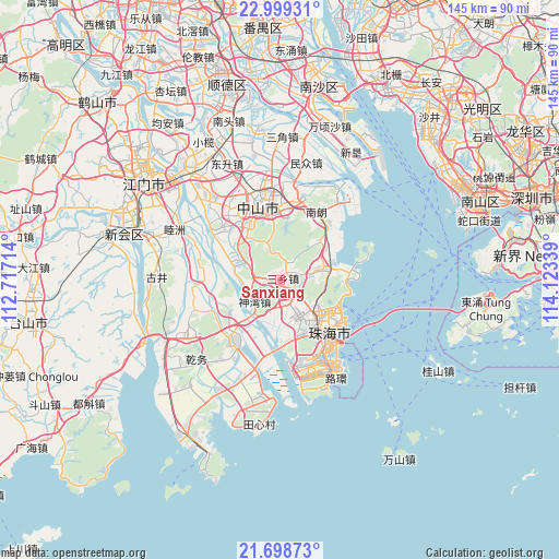 Sanxiang on map