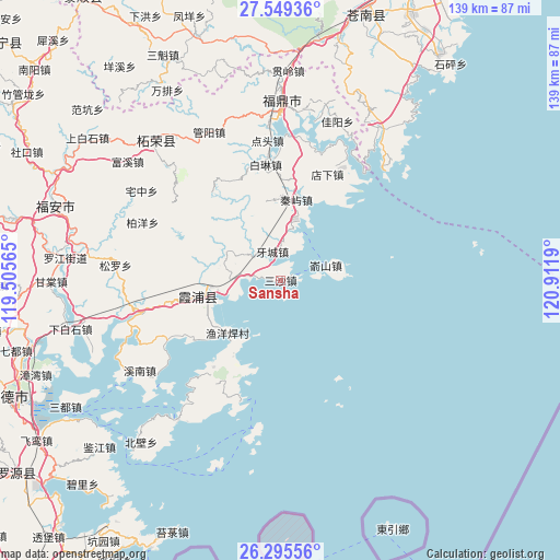 Sansha on map