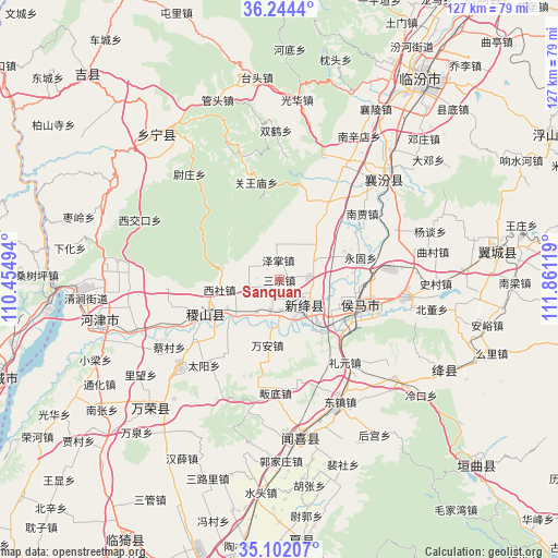 Sanquan on map