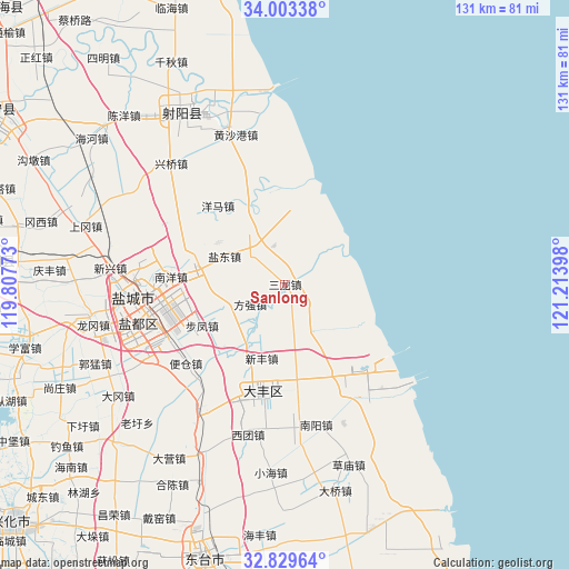 Sanlong on map