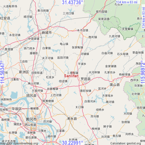 Sanlifan on map