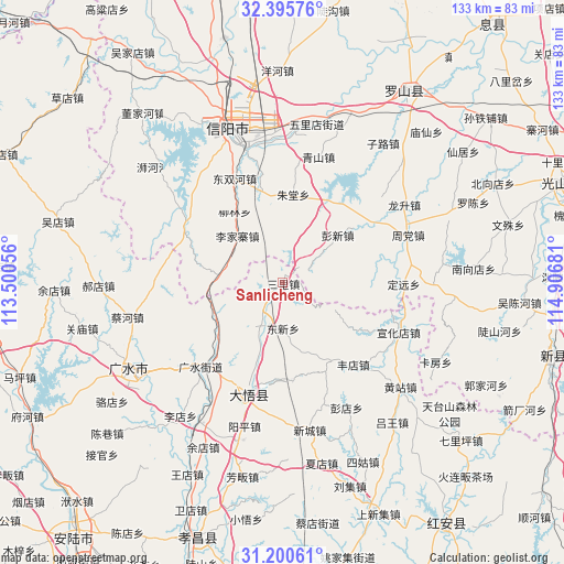 Sanlicheng on map