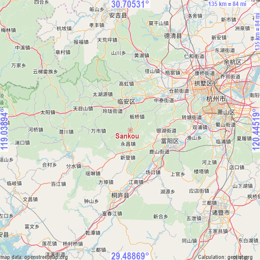 Sankou on map