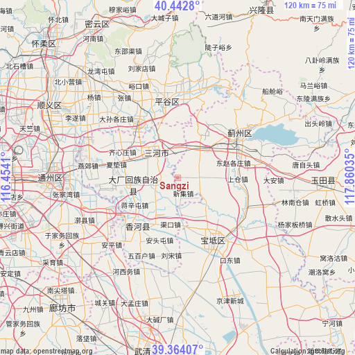 Sangzi on map