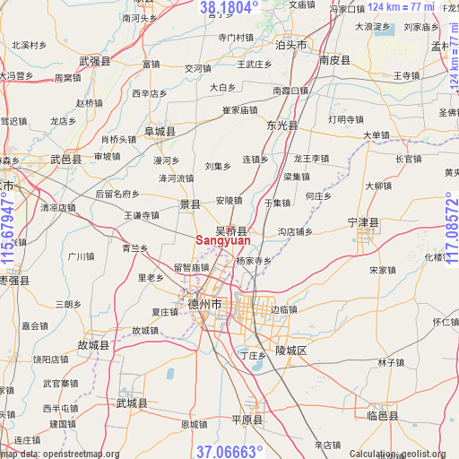 Sangyuan on map