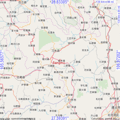 Sangmu on map