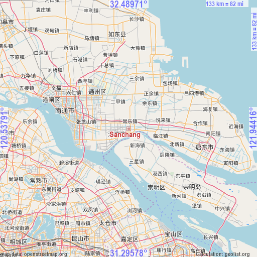 Sanchang on map