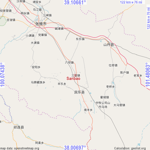 Sanbao on map