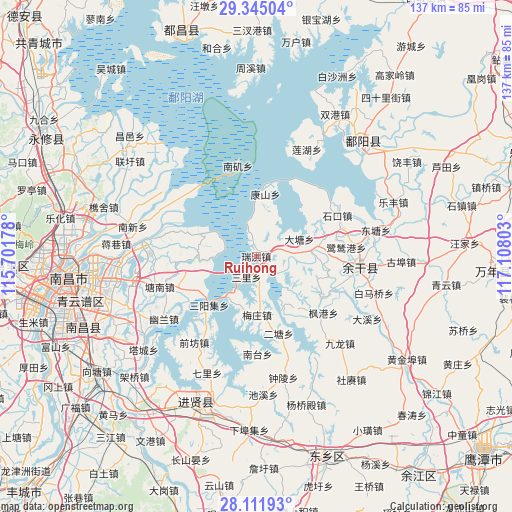 Ruihong on map