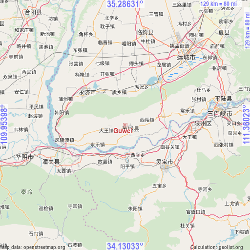 Guwei on map