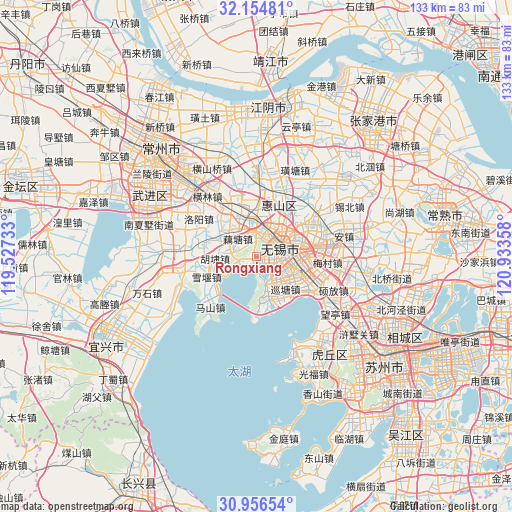 Rongxiang on map