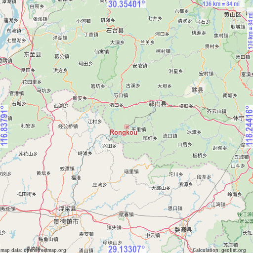 Rongkou on map