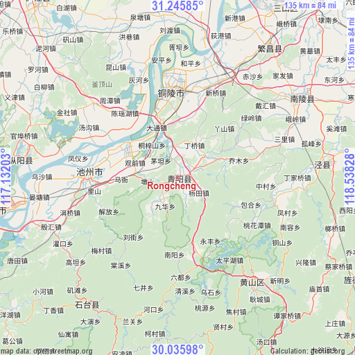 Rongcheng on map