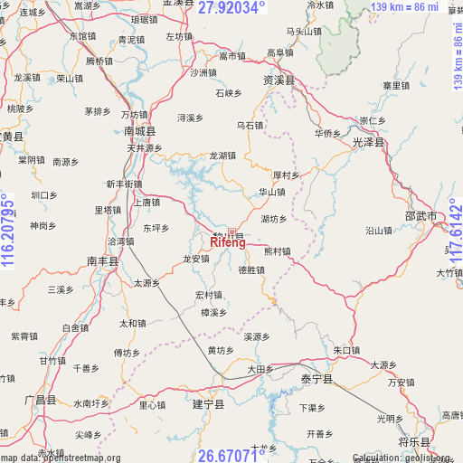 Rifeng on map