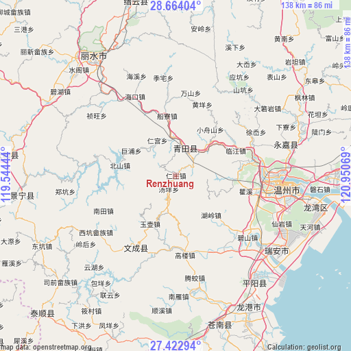 Renzhuang on map