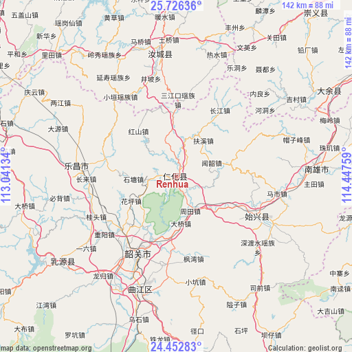 Renhua on map