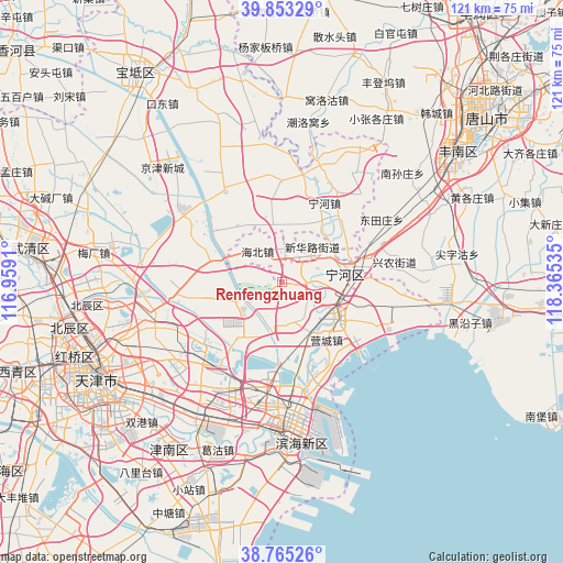 Renfengzhuang on map