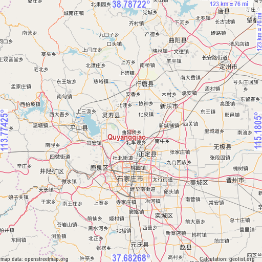 Quyangqiao on map