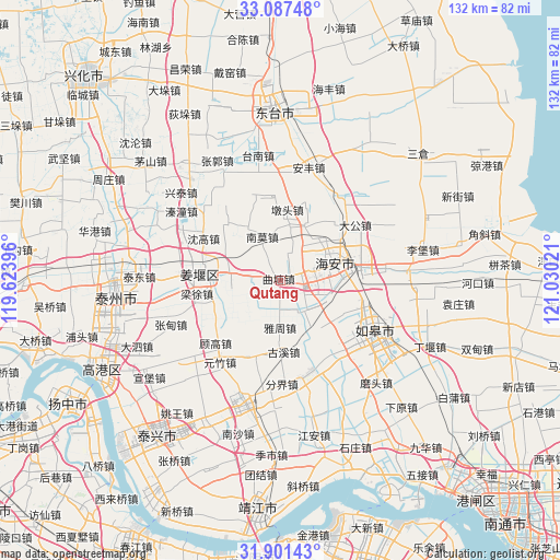 Qutang on map