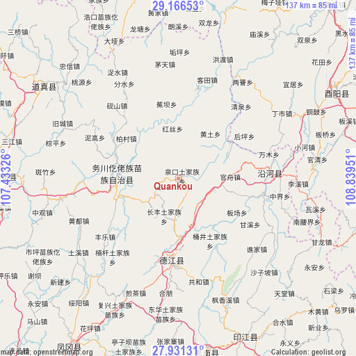 Quankou on map