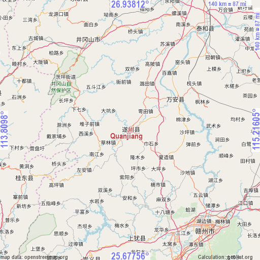 Quanjiang on map