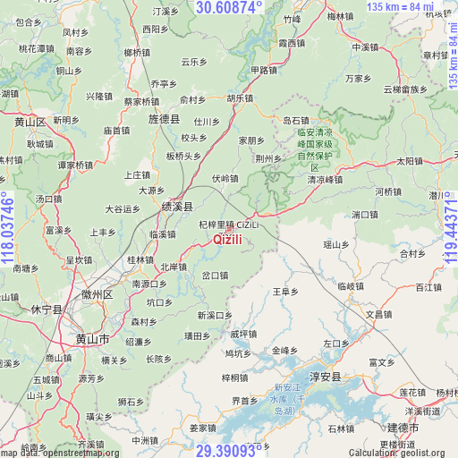 Qizili on map